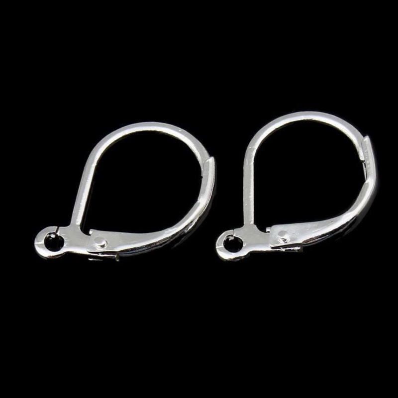 Náušnicové zapínanie s očkom 13 x 10 mm, oceľ, 1 pár