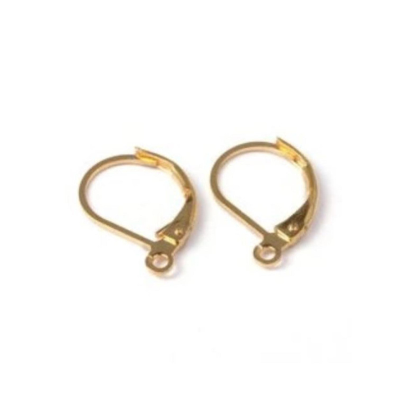 Náušnicové zapínanie s očkom 13 x 10 mm, zlatá, 1 pár