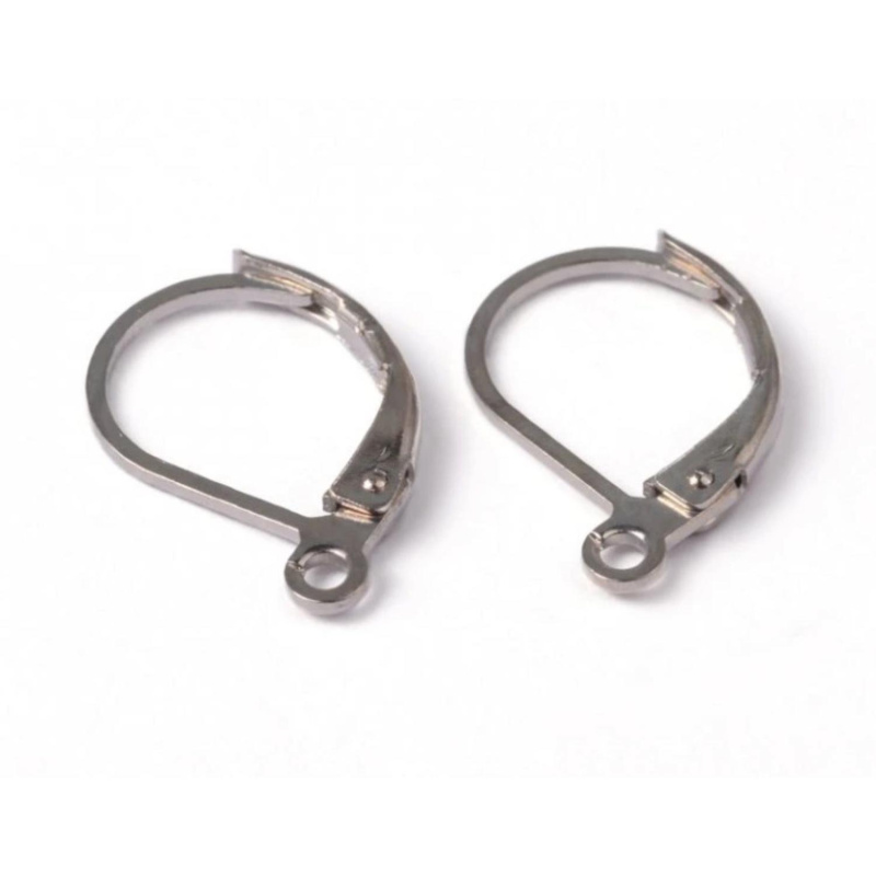 Náušnicové zapínanie s očkom 15 x 10 mm, platina, 1 pár