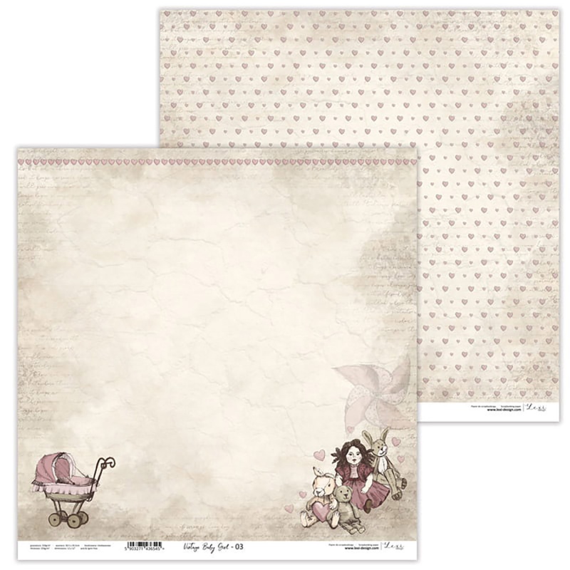 Papier na scrapbooking, Vintage Baby Girl 03