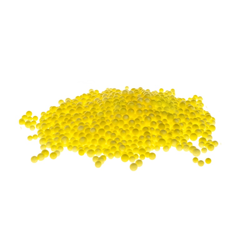 Penové dekoračné guličky, 3 mm, žltá, 10 g