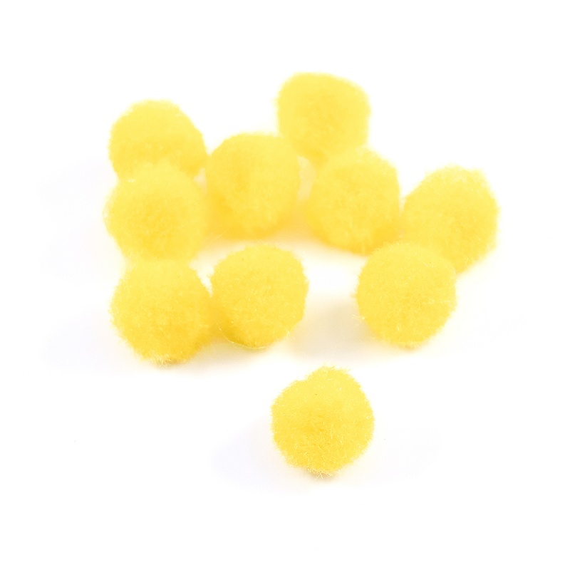 Pom pom gulička, 10 mm, zlatožltá, 100 ks