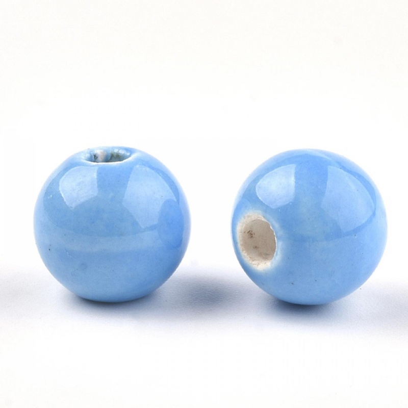 Porcelánová korálka, 10 mm, modrá