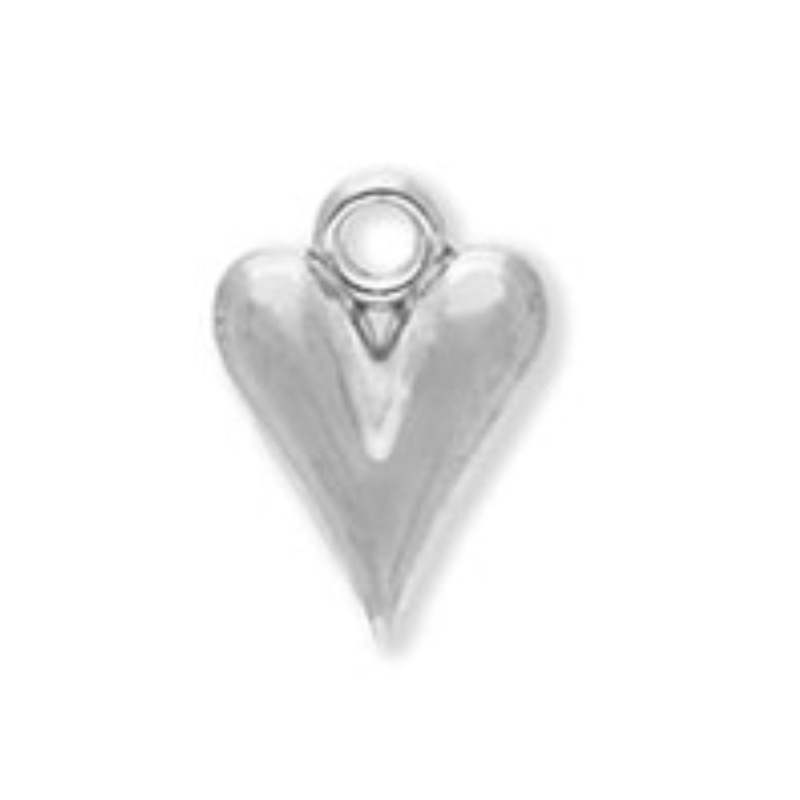 Prívesok z nerezovej ocele, 16 x 11,5 mm, srdce strieborné