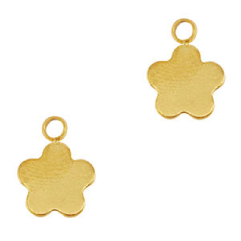 Prívesok z nerezovej ocele, kvet vyplnený zlatý