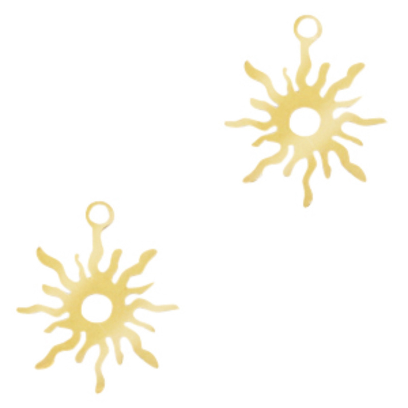 Prívesok z nerezovej ocele, slnko zlaté