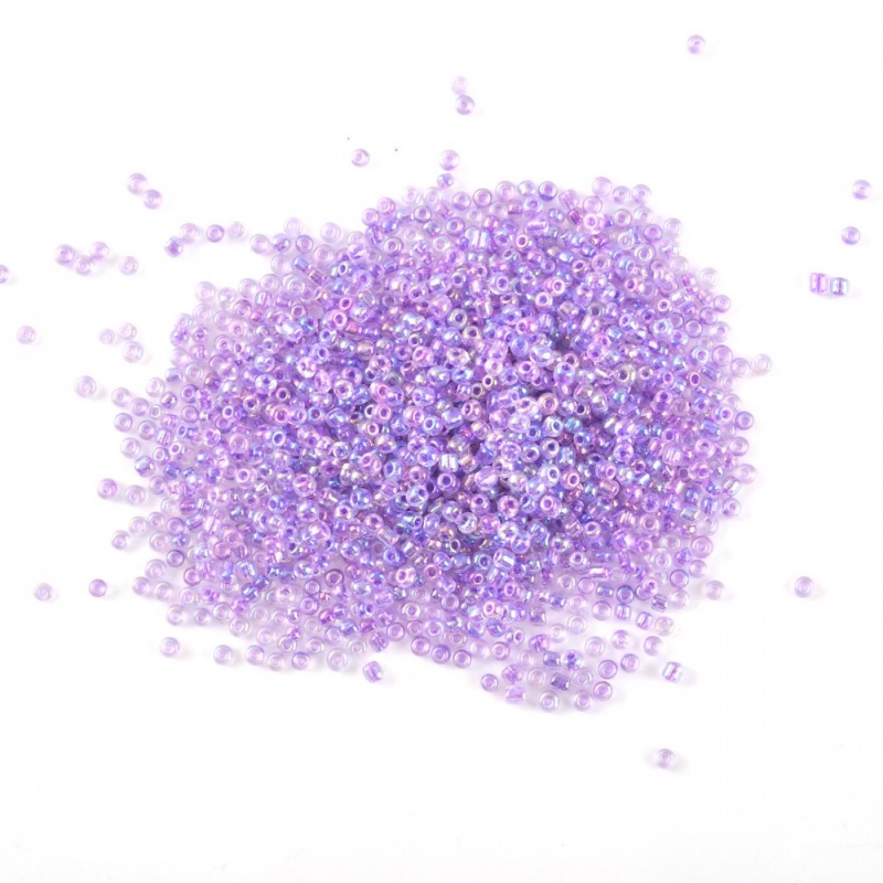 Rokajl 2 mm priehľadná perleťová fialová 450g