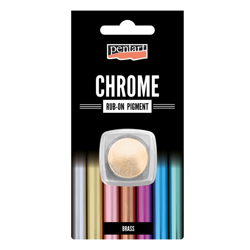 Rub-on pigmentový prášok, farebný-chrómový efekt, 0,5 g, mosadz