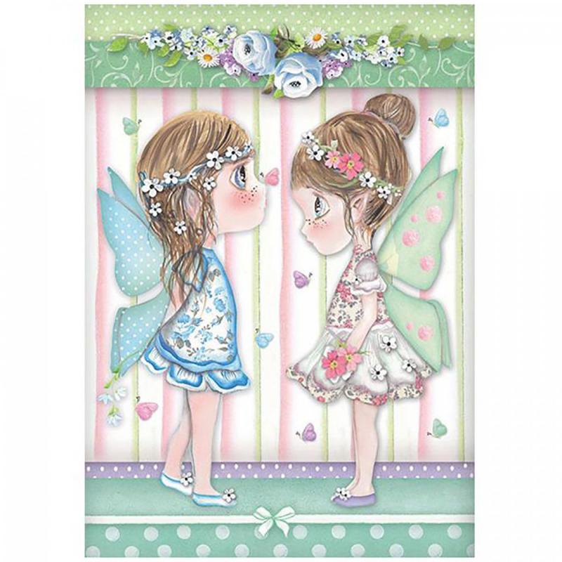 Ryžový papier, A4, Fairies with butterflies