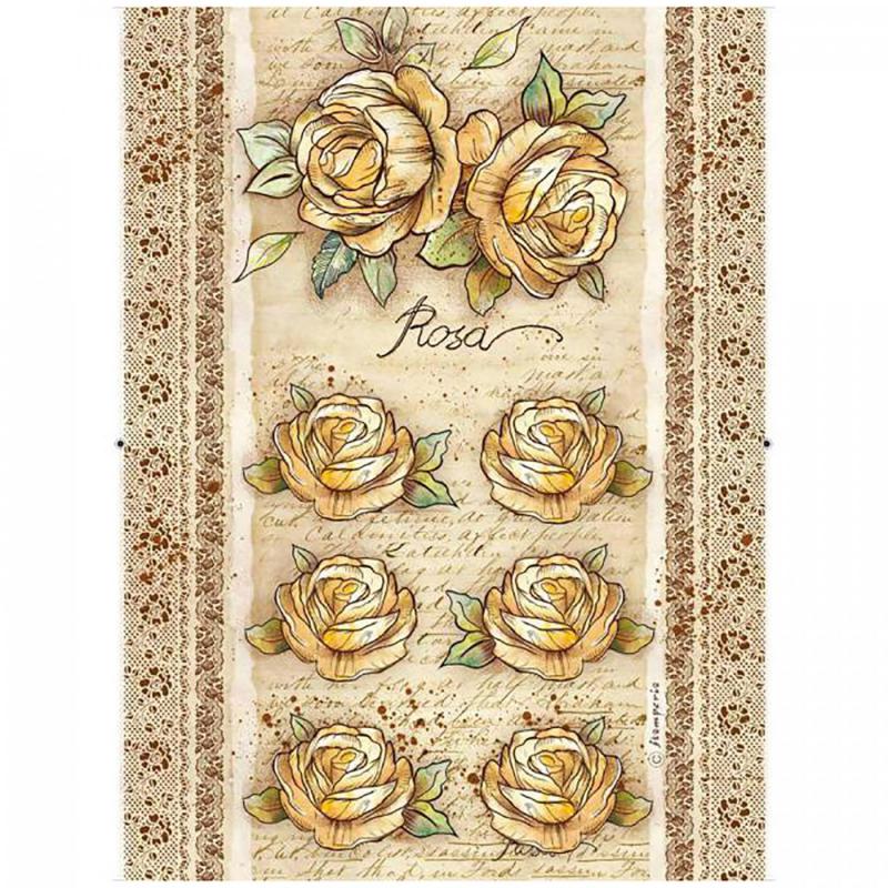 Ryžový papier, A4, Roses and flowers by Donatella 