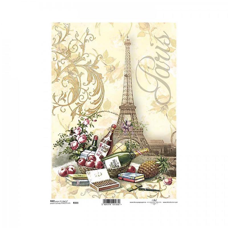 Ryžový papier na decoupage, A4, piknik Paríž