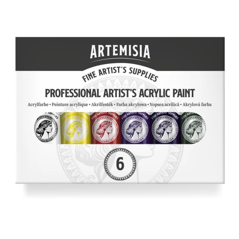 Sada akrylových farieb Artemisia, 6 x 20 ml