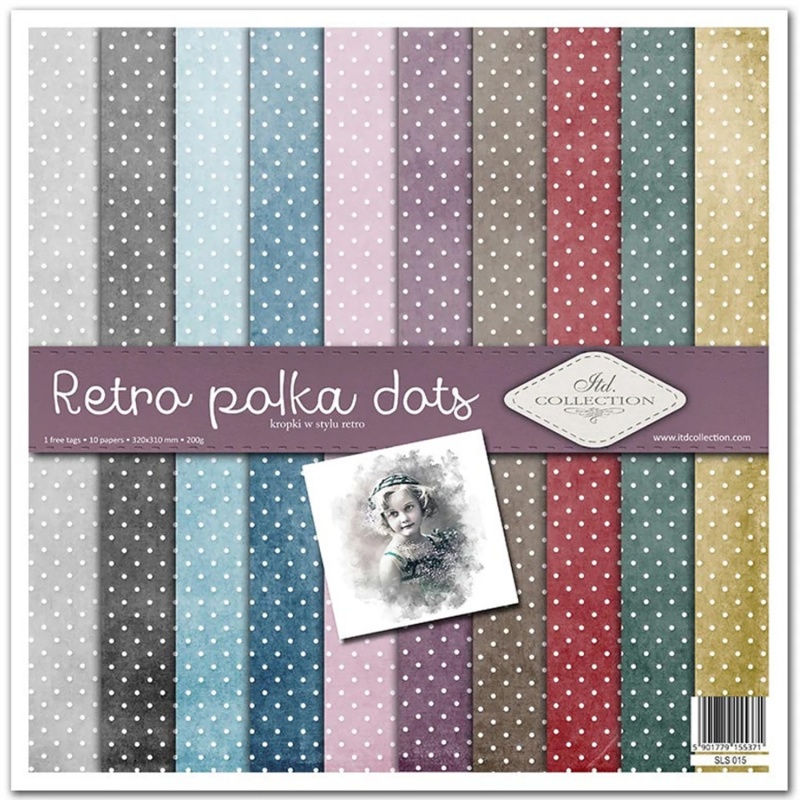 Sada papierov 31 x 32 cm, 11 ks, Retro Polka Dots