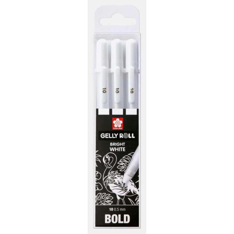 SAKURA Gel Pen 3 ks, White Bold