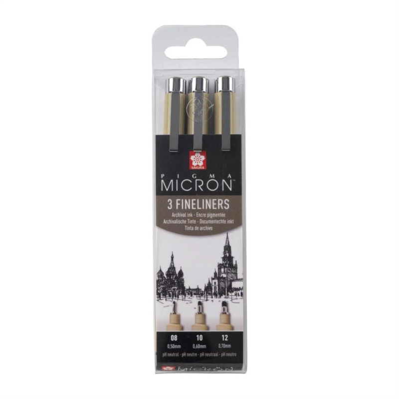 SAKURA Pigma Micron fineliner, sada 3 ks, Black