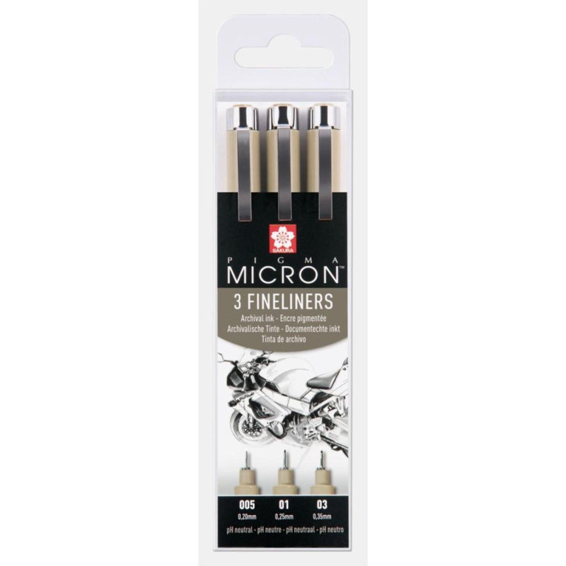 SAKURA Pigma Micron fineliner, sada Design 3 ks