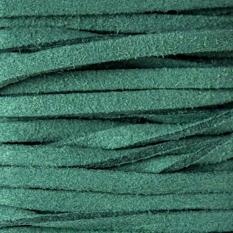 Semišová šnúrka, tmavá zelená, 1 m