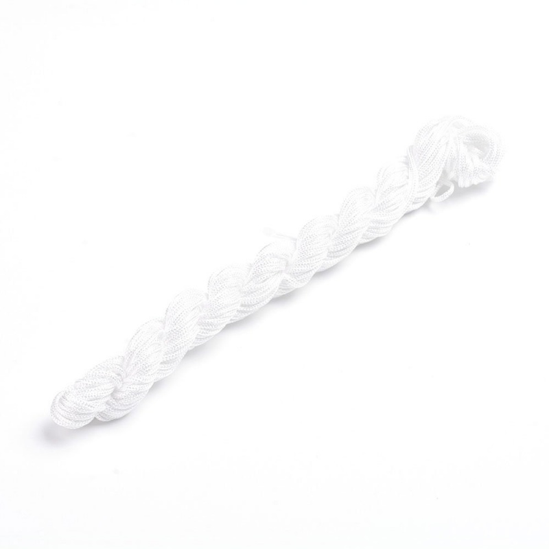 Shamballa šnúrka 1 mm, 25 m, biela