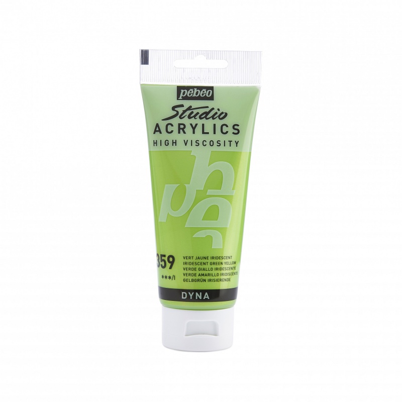 Studio Acrylics 100 ml, 359 Iridesc. Green yellow