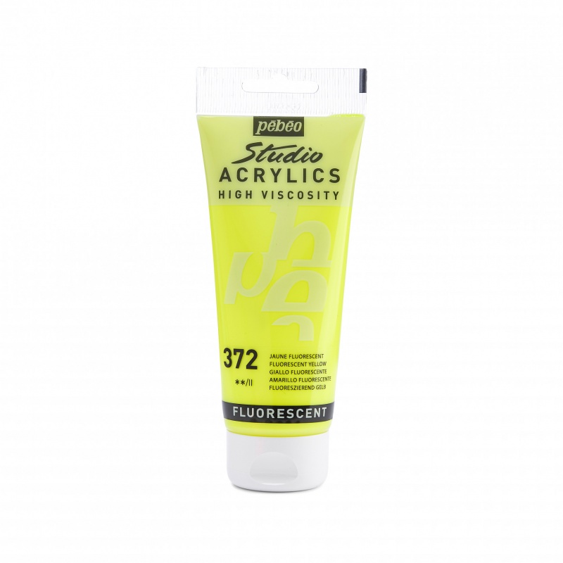 Studio Acrylics 100 ml, 372 Fluorescent Yellow