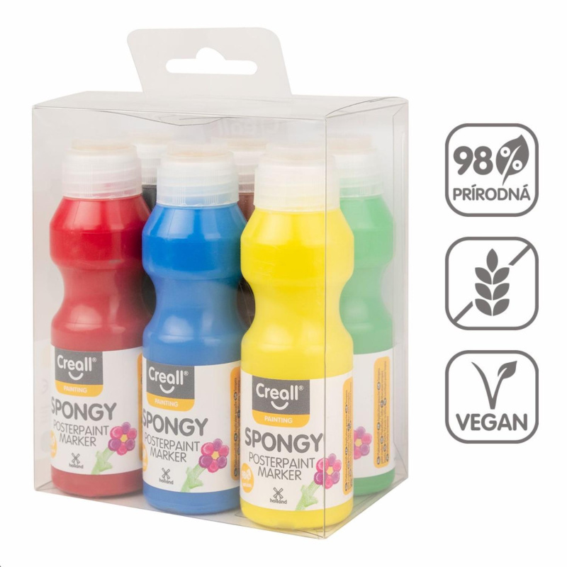 Súprava temperových farieb SPONGY Creall, 6 x 70 ml