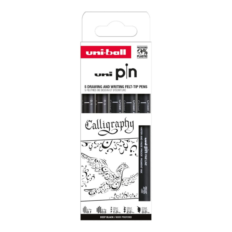 UNI PIN set 5 ks linerov Creative Writing Calligraphy