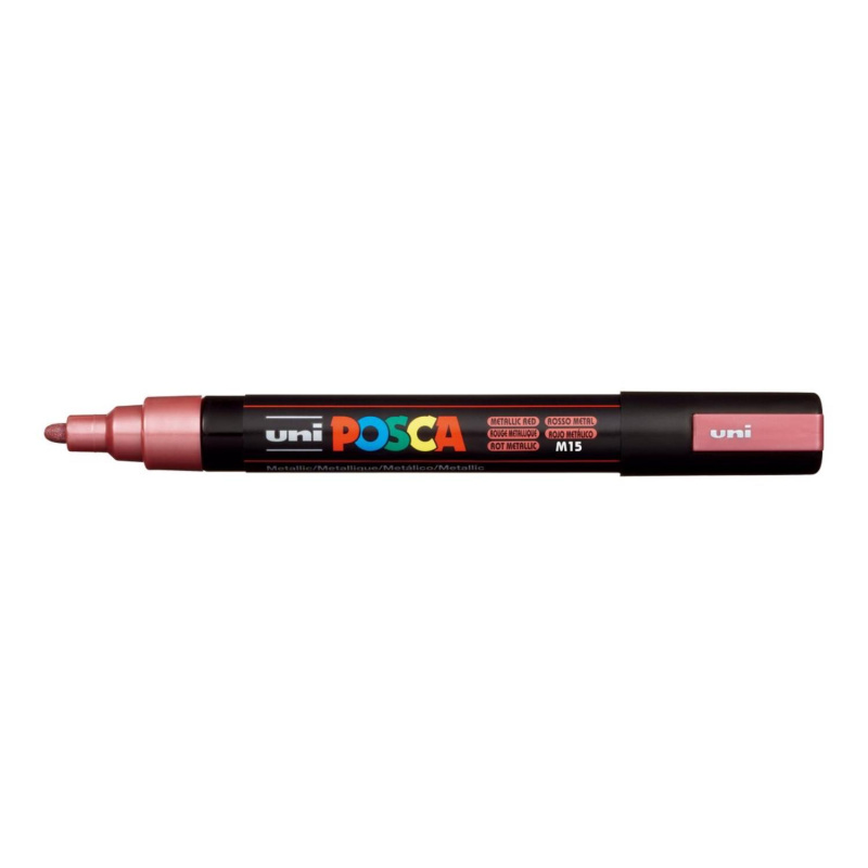 Uni Posca fixka PC-5M, 2,5 mm, metalická červená