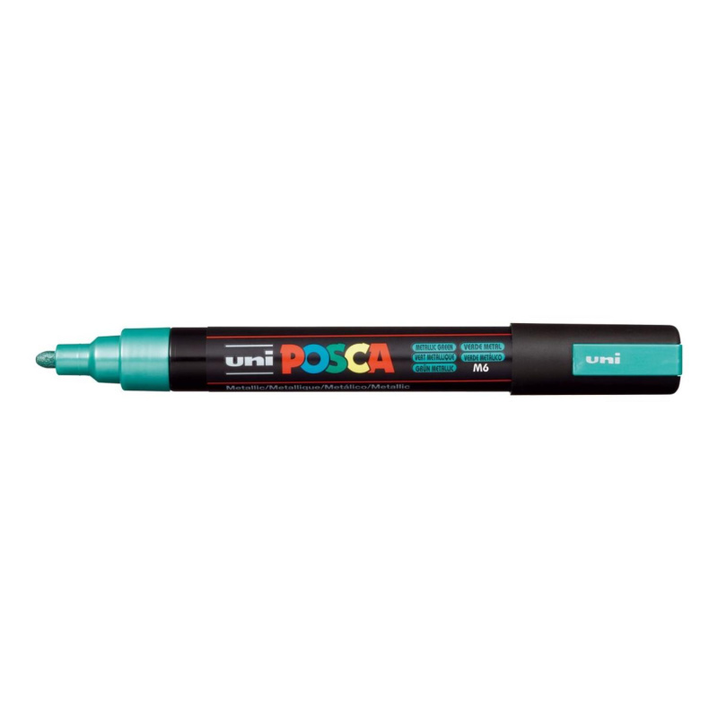 Uni Posca fixka PC-5M, 2,5 mm, metalická zelená