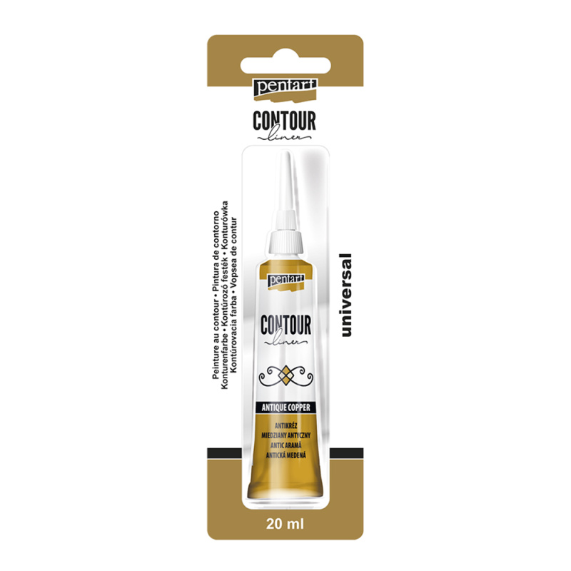 Univerzálna kontúrovacia farba 20 ml metalická staromeď