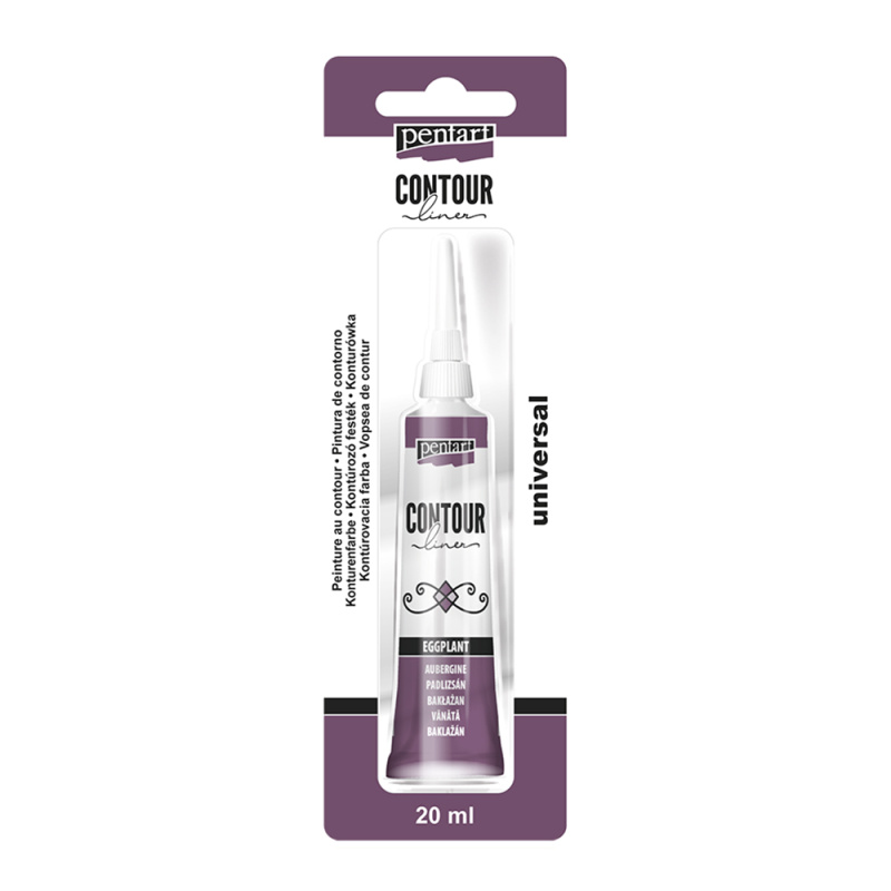Univerzálna kontúrovacia farba 20 ml trblietavá baklažán