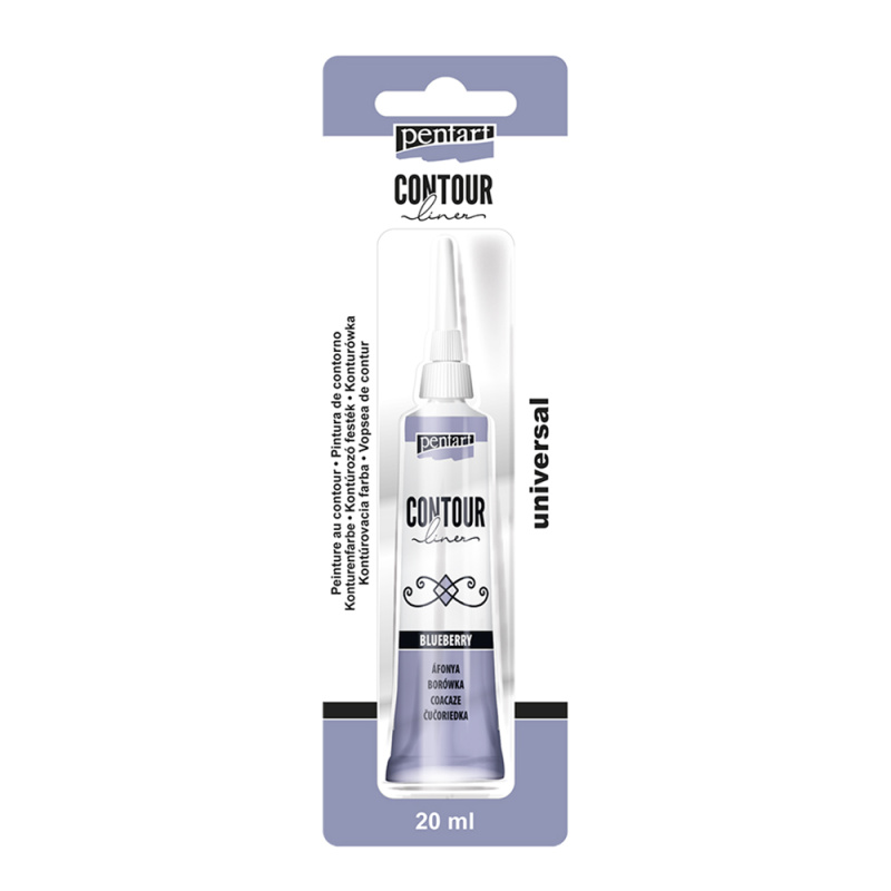 Univerzálna kontúrovacia farba 20 ml trblietavá čučoriedka