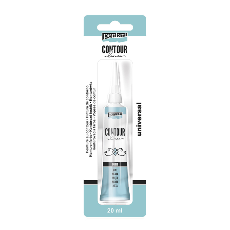 Univerzálna kontúrovacia farba 20 ml trblietavá mäta