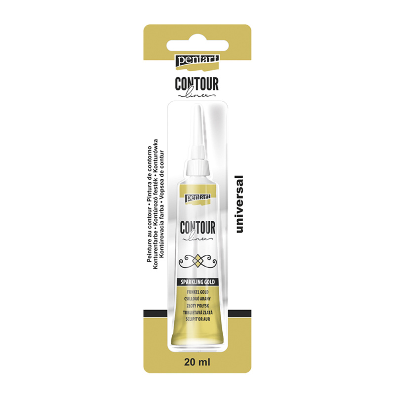 Univerzálna kontúrovacia farba 20 ml trblietavá zlatá