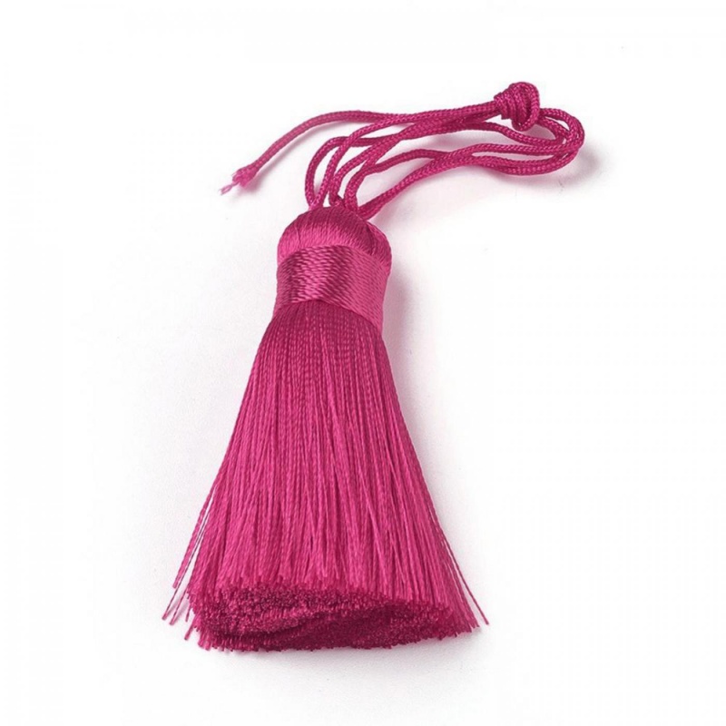 Visiaci strapec, polyester, 5 x 1,2 cm, magenta