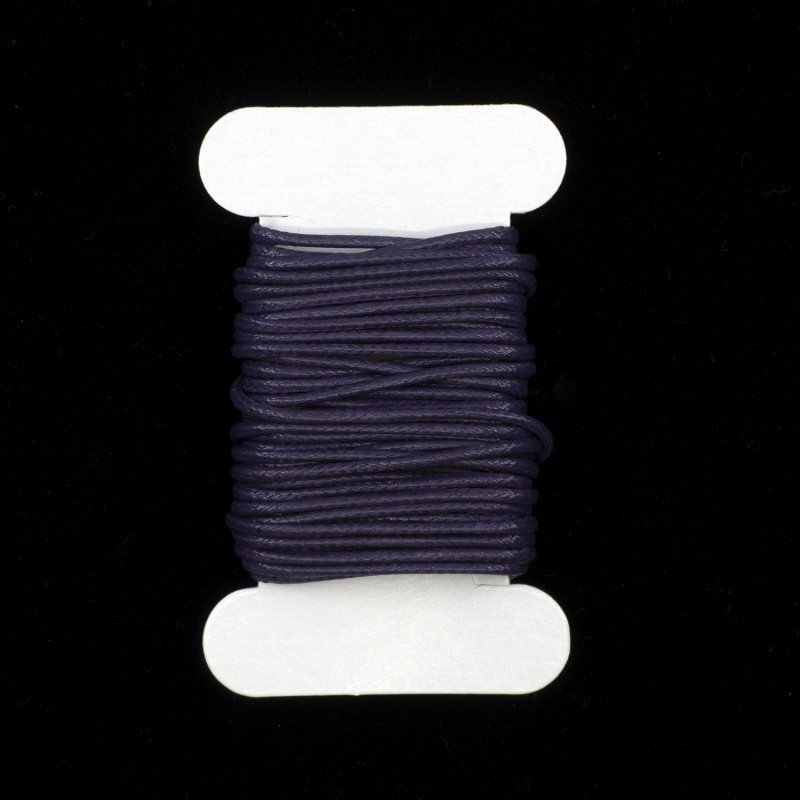 Voskovaná šnúrka 1,5 mm, fialovošedá lesklá, 1 m