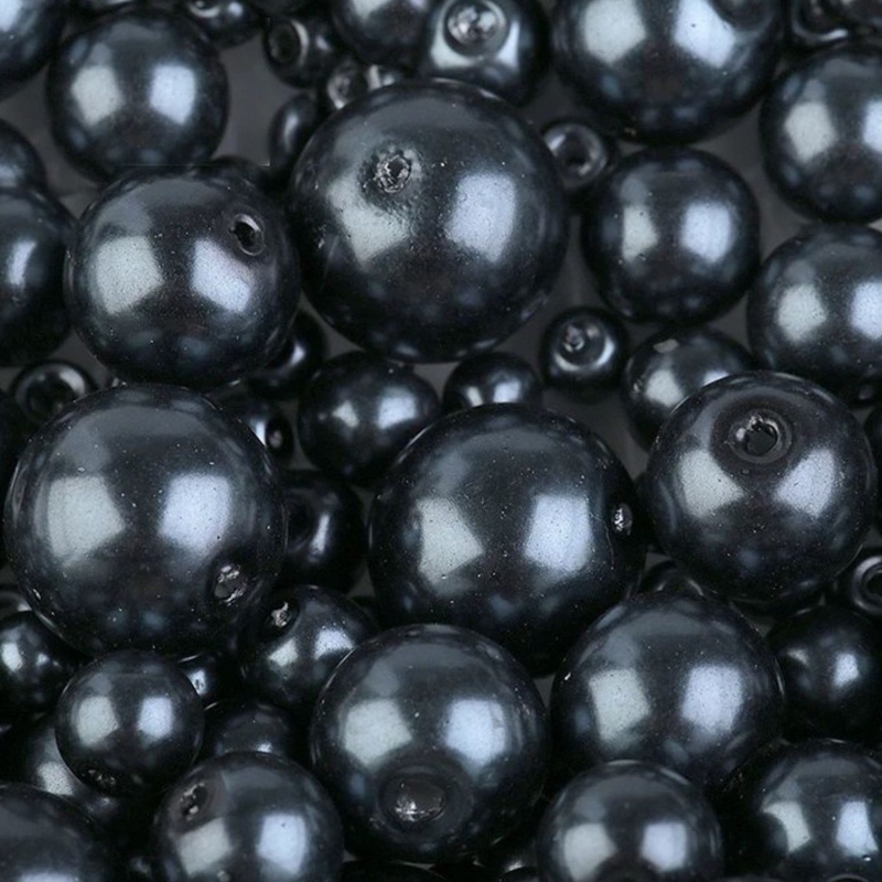 Voskované perly 6 mm, 60A tmavá modrá 30ks