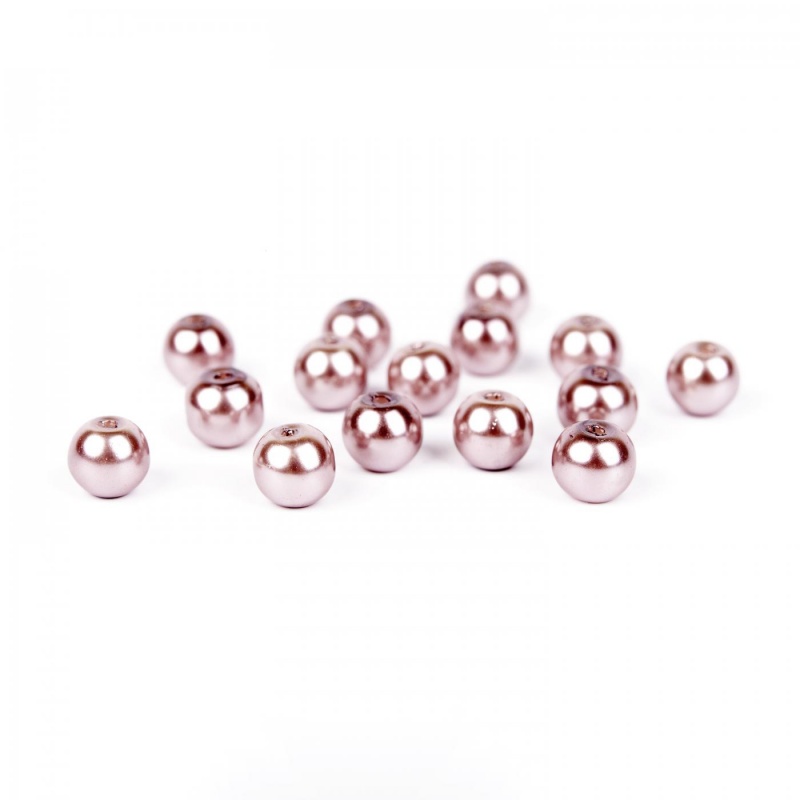 Voskované perly 6 mm ružovohnedá 30 ks