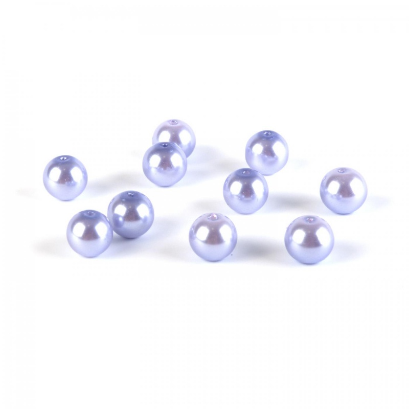 Voskované perly 6 mm svetlá fialová 30 ks
