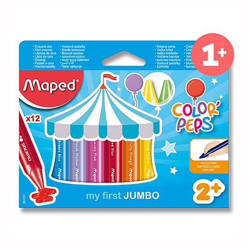 Voskovky MAPED Jumbo, trojhranné 12 ks