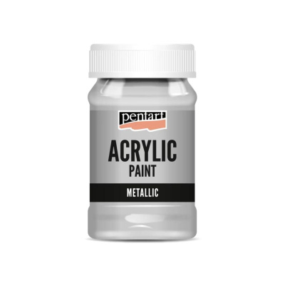 Akrylová farba 100 ml, metalická strieborná