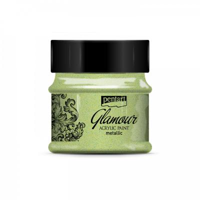 Akrylová farba, glamour, 50 ml, zelenozlatá