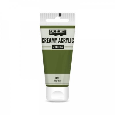Akrylová farba krémová, pololesklá, olivová, 60 ml
