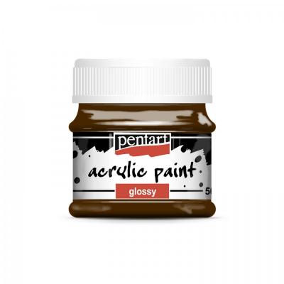 Akrylová farba lesklá 50 ml, tmavohnedá