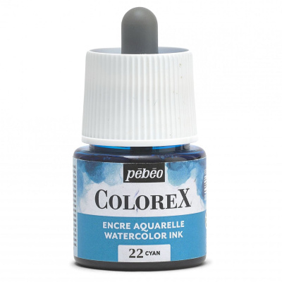 Akvarelový atrament COLOREX, cyan 45 ml