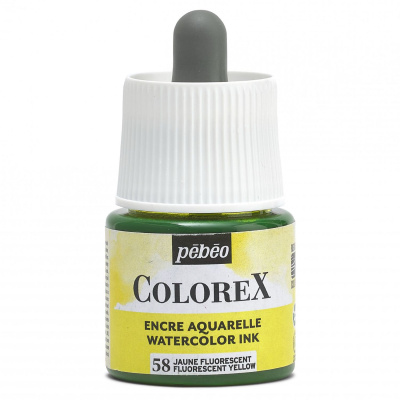 Akvarelový atrament COLOREX, fluorescent yellow 45 ml