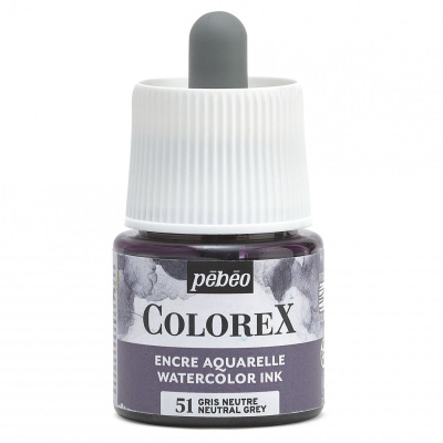 Akvarelový atrament COLOREX, neutral grey 45 ml