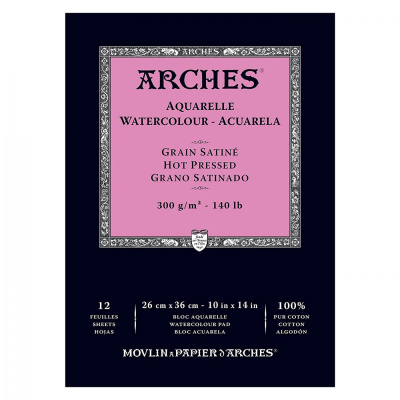 Arches skicár na akvarel HP, 26 x 36 cm, 300 g, 12 listov