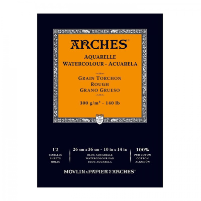 Arches skicár na akvarel, rough, 26 x 36 cm, 300 g, 12 listov