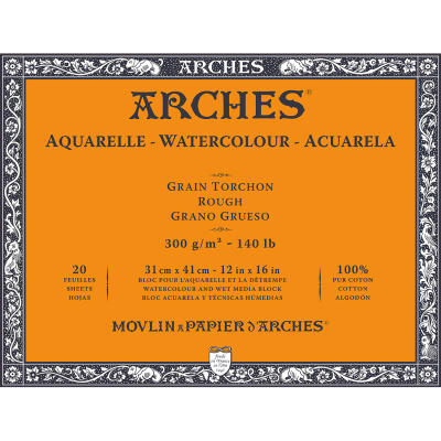 Arches skicár na akvarel, rough, 31 x 41 cm, 300 g, 20 listov