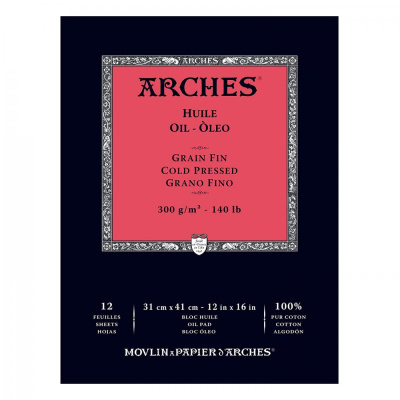 Arches skicár na olej CP, 31 x 41 cm, 300 g, 12 listov